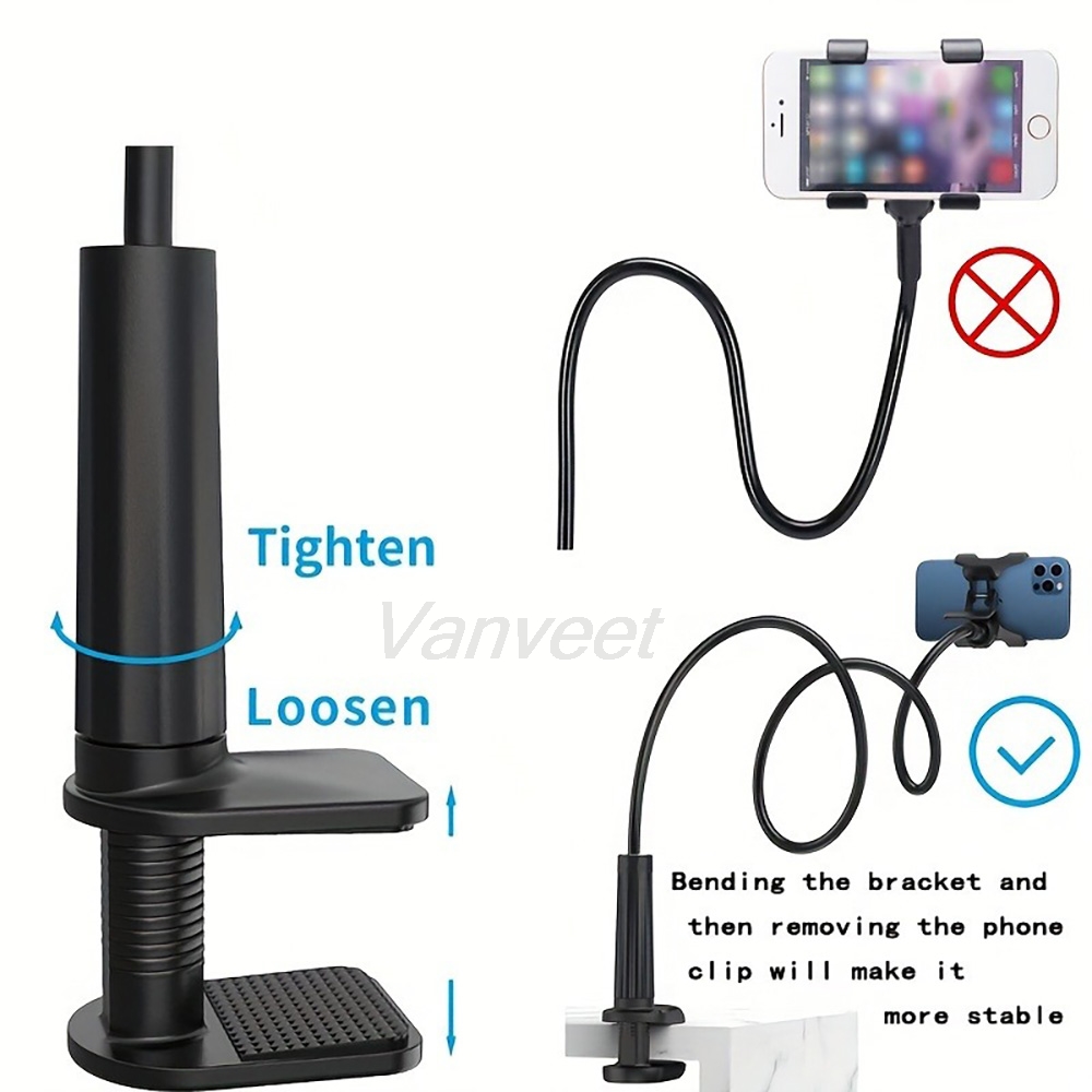 Desk Setup Table - 360 ° Flexibler Handyhalter für Bett