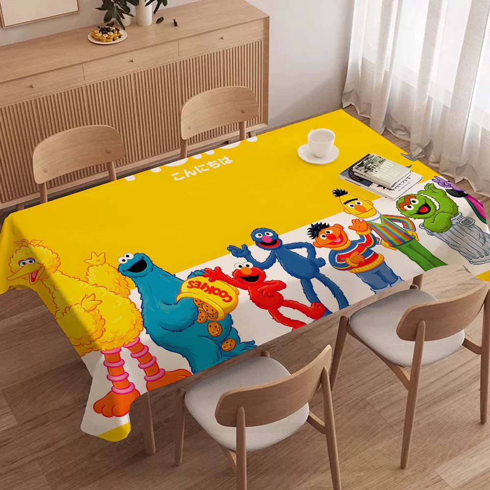 Desk Setup Wallpaper - S-Sesame S-Street Theme Tischdecke, Teetischdecke, wasserdichtes