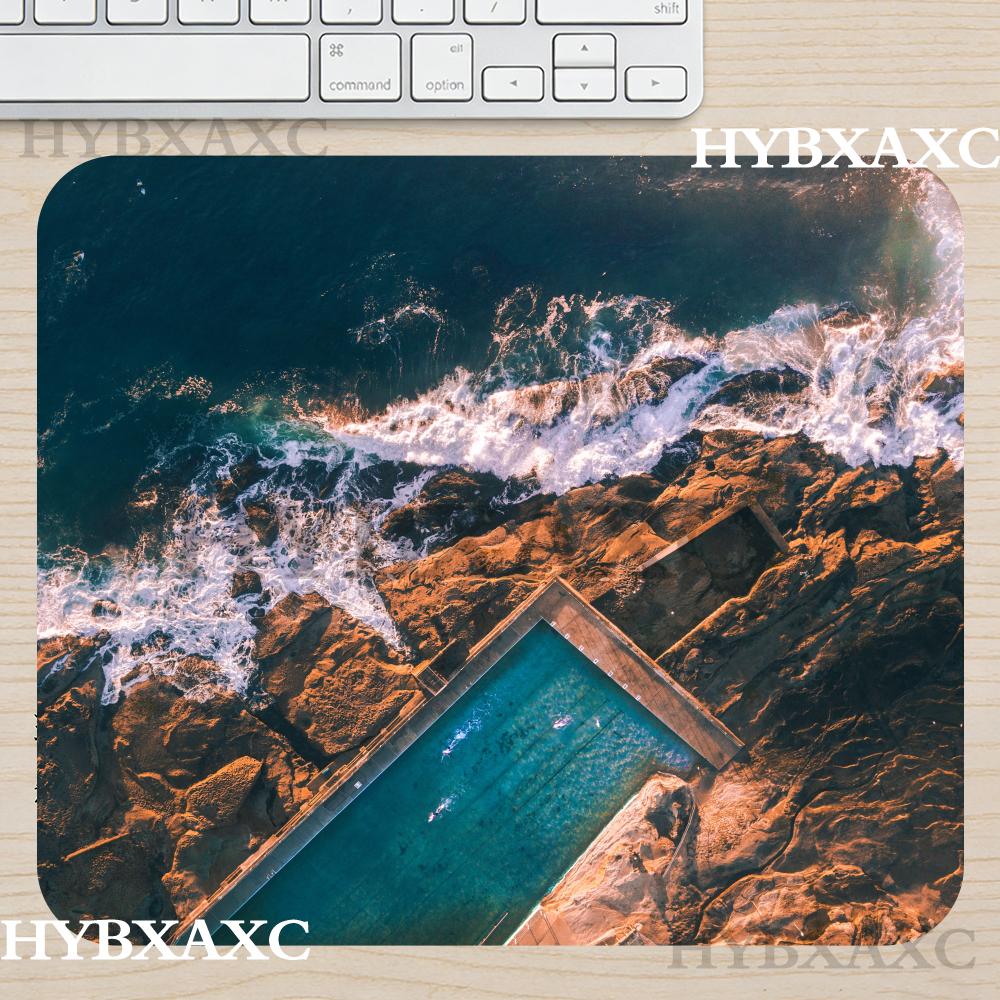 Desk Setup Natural - HYBXAXC MAerial Ocean Wave Mauspad, Türkisfarbene