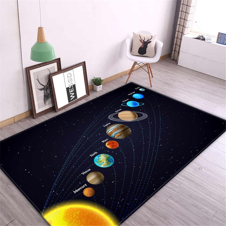 Desk Setup Girly - 3D Sonnensystem Kinderzimmer Teppich Space Planet