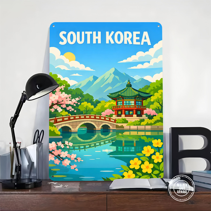 Südkorea Reiseplakat Maßgefert – Desk Setup Art Bewertung und Preis