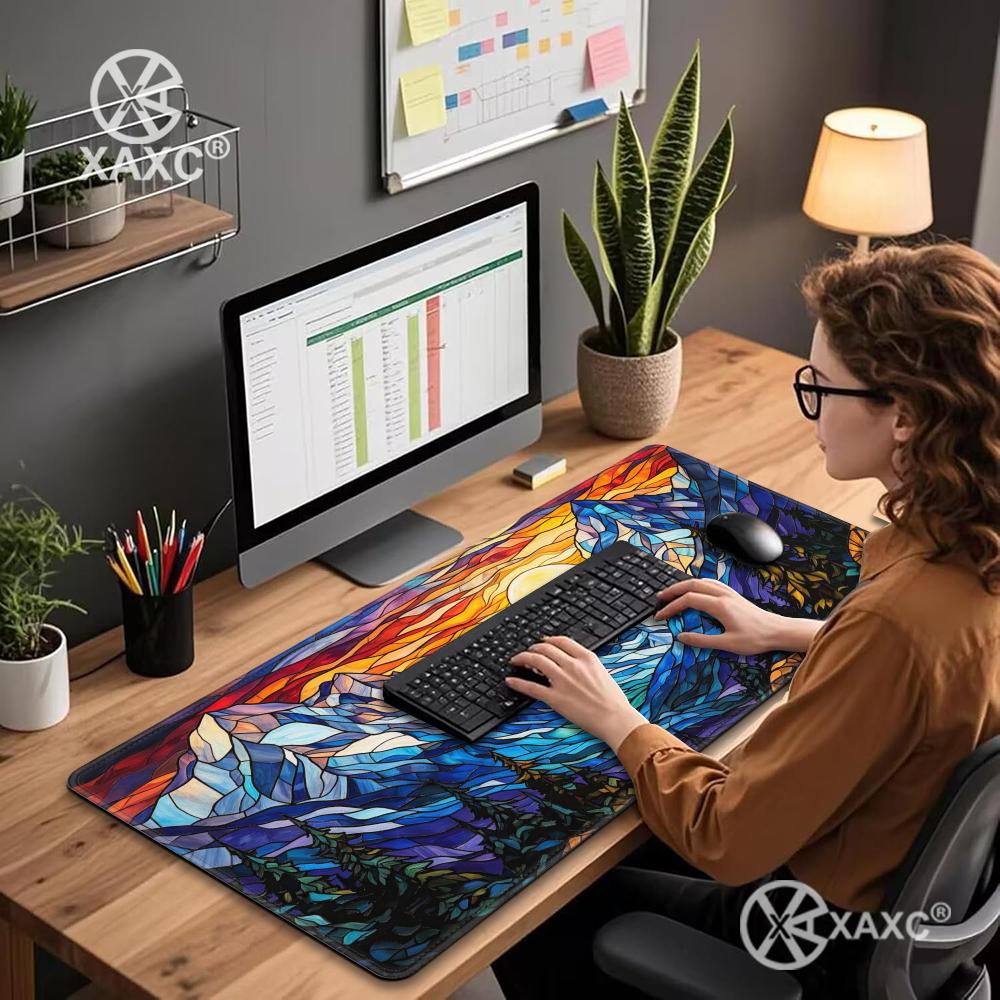 Buntglas-Berg-Schreibtischunte – Desk Setup Natural Bewertung und Preis