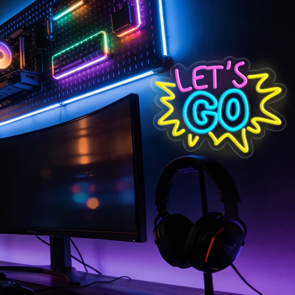LET'S GO Mehrfarbiges LED-Neon – Desk Setup Quotes Bewertung und Preis