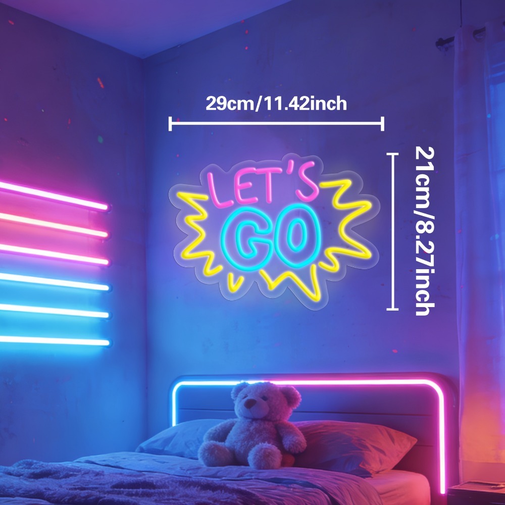 LET'S GO Mehrfarbiges LED-Neon – Desk Setup Quotes Bewertung und Preis