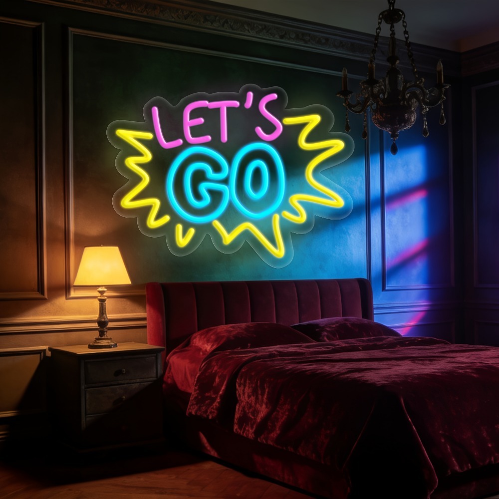 LET'S GO Mehrfarbiges LED-Neon – Desk Setup Quotes Bewertung und Preis