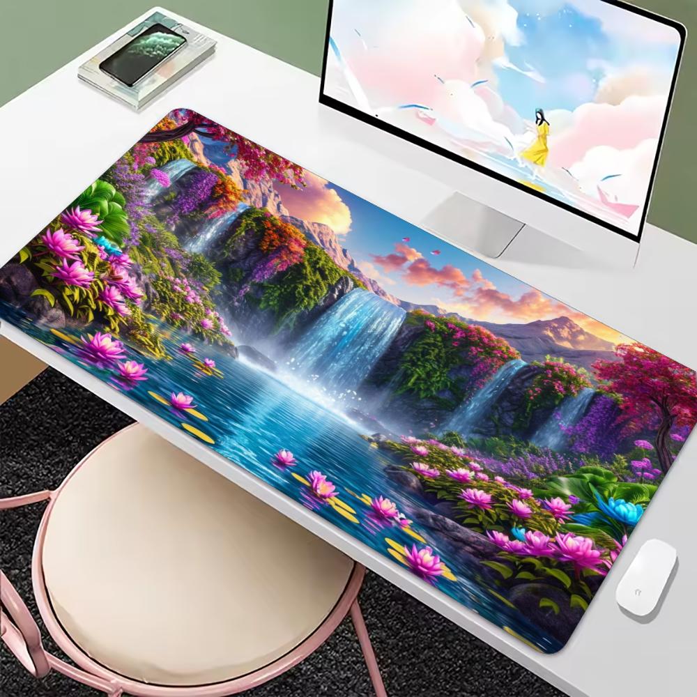 Bunte Blumen-Wasserfall-Landsc – Desk Setup Natural Bewertung und Preis