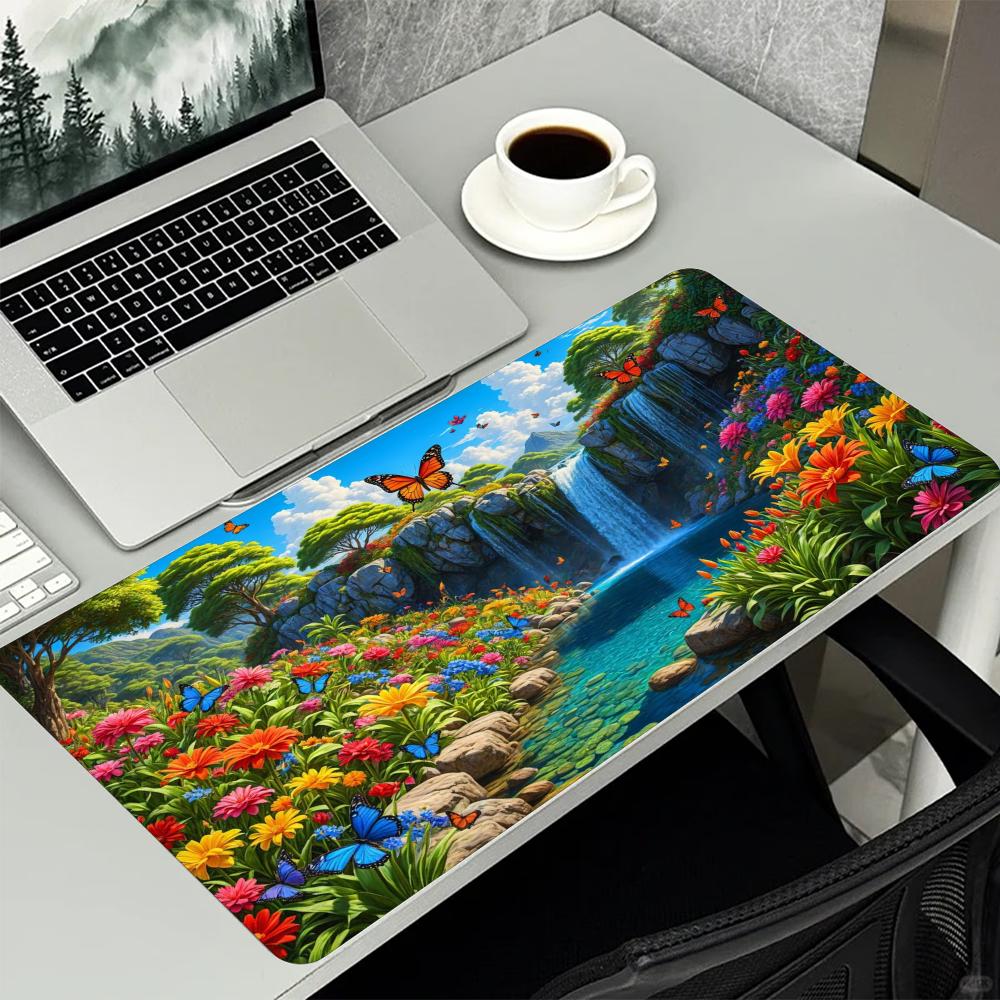 Bunte Blumen-Wasserfall-Landsc – Desk Setup Natural Bewertung und Preis
