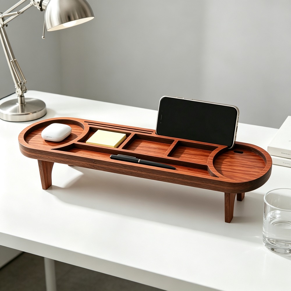 Hölzerner Schreibtisch-Organiz – Desk Setup Home Office Bewertung und Preis