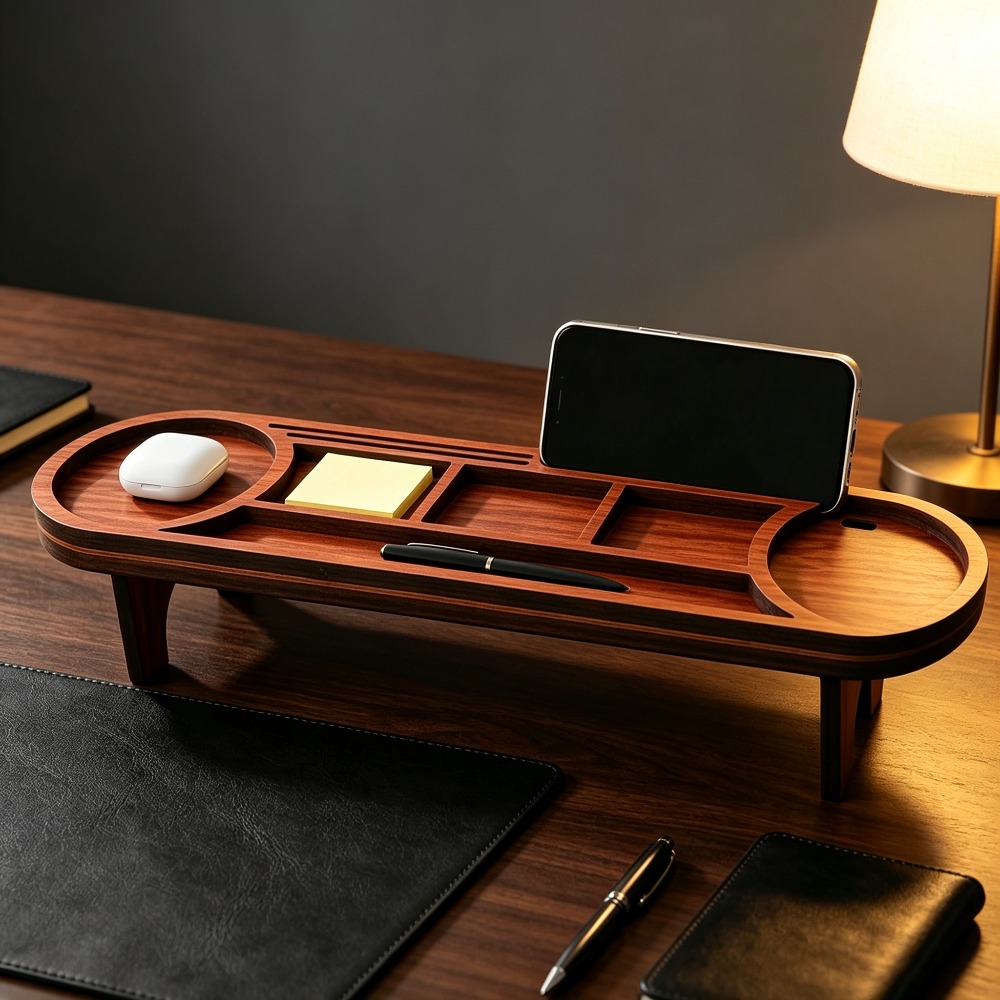 Hölzerner Schreibtisch-Organiz – Desk Setup Home Office Bewertung und Preis