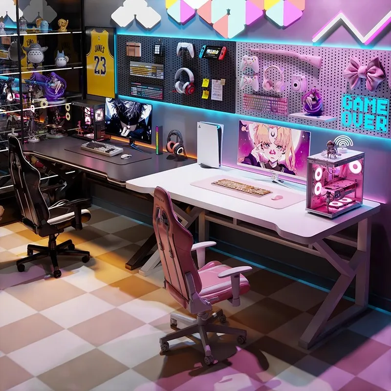 Doppelter E-Sports Gaming-Schr – Desk Setup Bedroom Bewertung und Preis